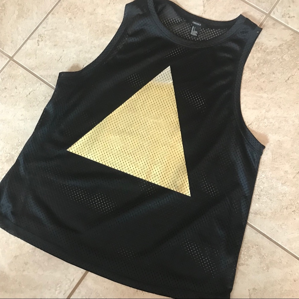 Forever 21 triangle mesh jersey tank top